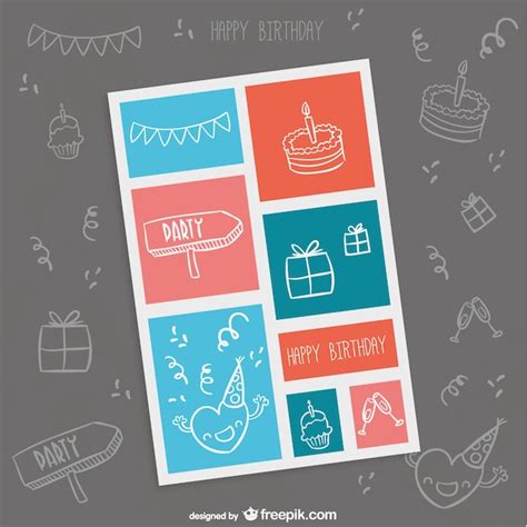 Free Vector | Minimalist birthday card