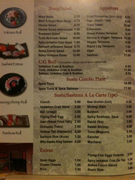 Sushi Bon Express Incorporated Menu - Urbanspoon/Zomato