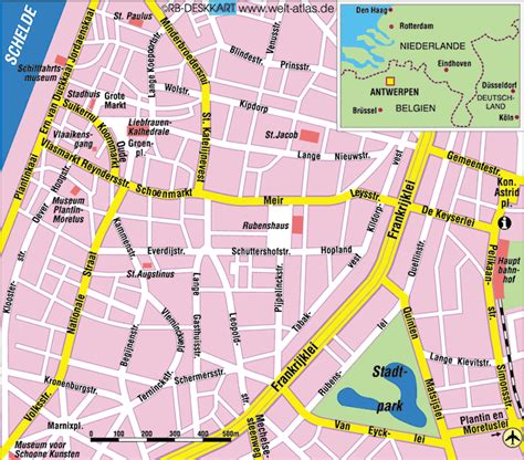 Map of Antwerp (City in Belgium) | Welt-Atlas.de