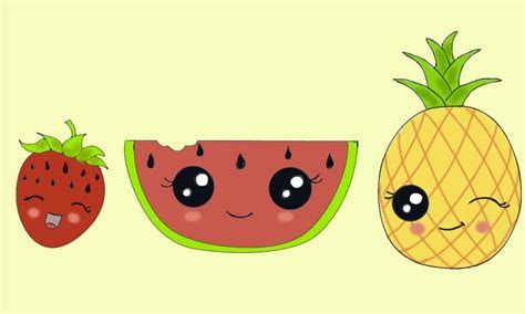 Let's Draw and Color Cute Fruits Kawaii Style | Small Online Class for Ages 5-10 | Outschool