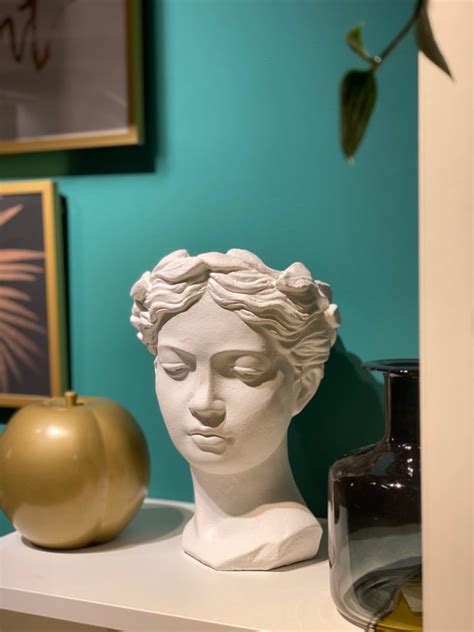 Goddess Grecian Head Face Bust Flower Vase / Pot White | Etsy
