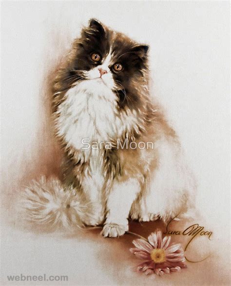 30 Beautiful Cat Drawings - Best Color Pencil Drawings and Paintings ...