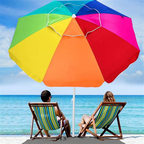 Buy AMMSUN 6.5 Foot Heavy Duty High Wind Beach Umbrella with air vent ...