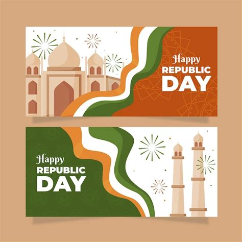 Free Vector | Happy republic day banner flat design