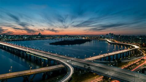 Wallpaper Han river, bridge, Seoul, South Korea, 5K, Travel #20308