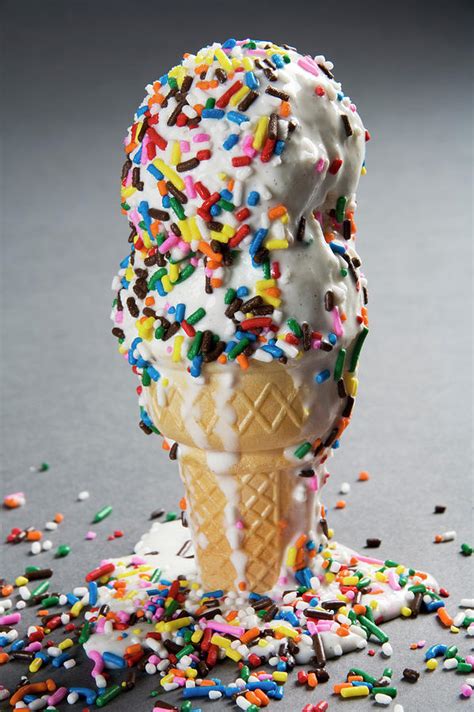 Vanilla Ice Cream Cones With Sprinkles Photograph by Henry Horenstein - Pixels