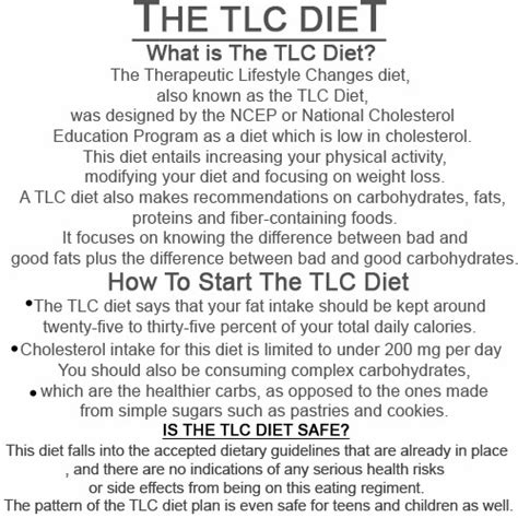 Diet Menu: Tlc Diet Menu