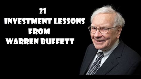 21 Investment Lessons From Warren Buffett - YouTube