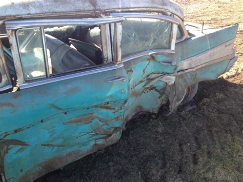 1957 Chevy Bel Air 4 door parts car hit on left side no title as is ...