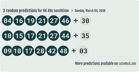 UK 49s Lunchtime | Lunch time, Predictions, Lotto numbers