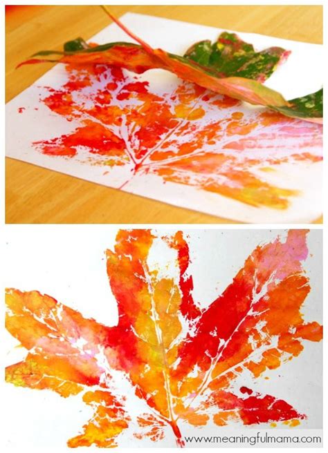 Fall Leaf Prints - Meaningfulmama.com | Fun fall crafts, Fall crafts ...