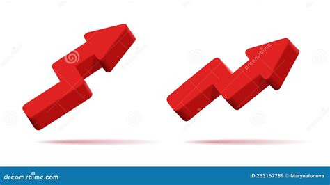 3d Red Arrow Pointing Up, Cartoon Render Style, Isolated Stock Vector - Illustration of vector ...