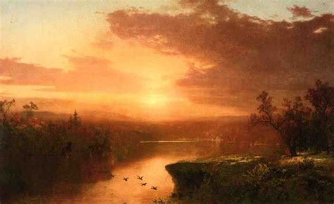 John Frederick Kensett Sunset over Lake George Painting | Best Sunset over Lake George Paintings ...