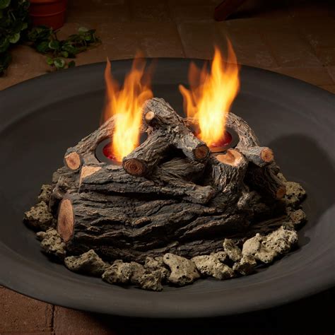 Real Flame 10-Inch 2-Can Outdoor Gel Fuel Fire Pit Log Set - Oak (Logs ...