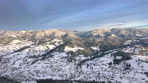 Aerial view of the Carpathian mountains in winter 24083891 Stock Video ...