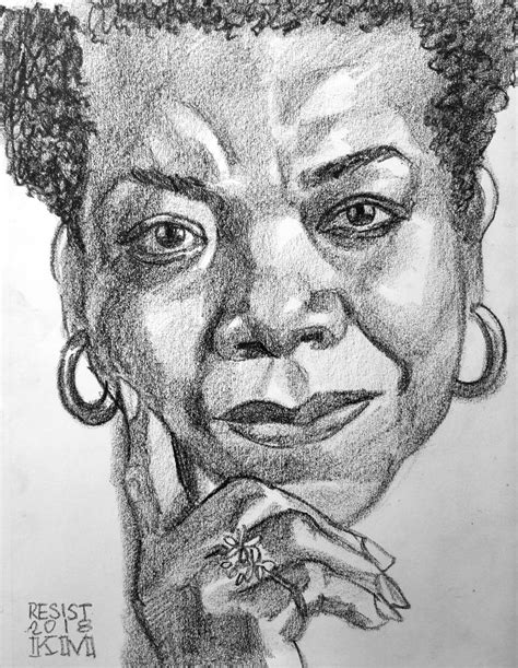 Maya Angelou , 9x12 inches, crayon on paper Drawing by Kenney Mencher ...