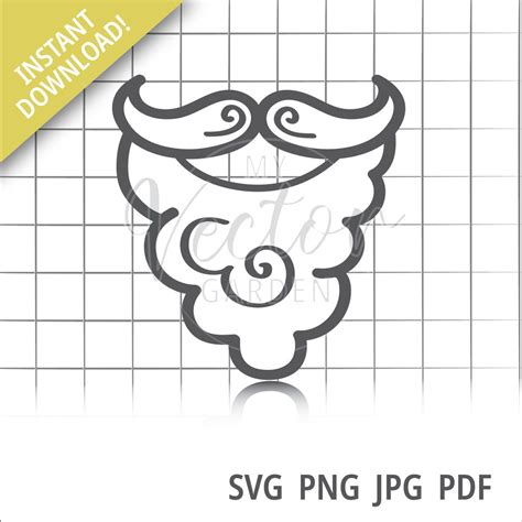 Santa Beard Svg, Facial Hair Clipart Mustache Jpg Beard and Mustache ...