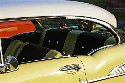 1957 Chevy Bel Air Yellow Interior Photograph by Dennis Coates