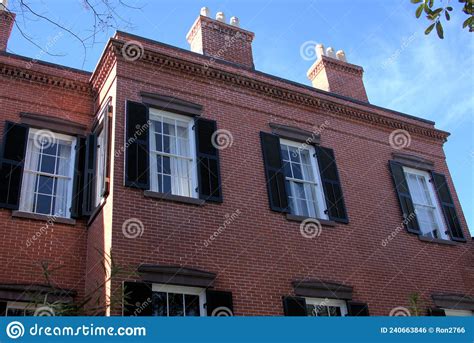 Colorful Homes of Downtown Savannah, Georgia Stock Photo - Image of ...