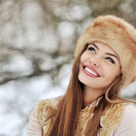 Beautiful Smiling Woman - Closeup Stock Image - Image of russian, cold: 35739485