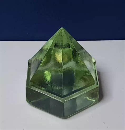SHIP DECK PRISM Sea Green Glass Nautical Pyramid Paper Weight Hexagon £ ...