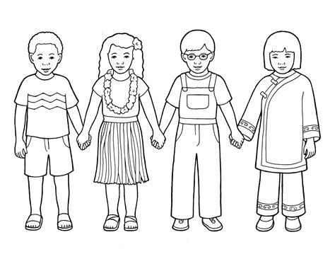 Children Holding Hands Around The World Coloring Pages