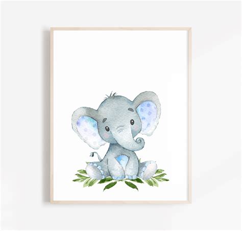 Nursery Wall Decor Baby Elephant Wall Art New Baby Gift | Etsy