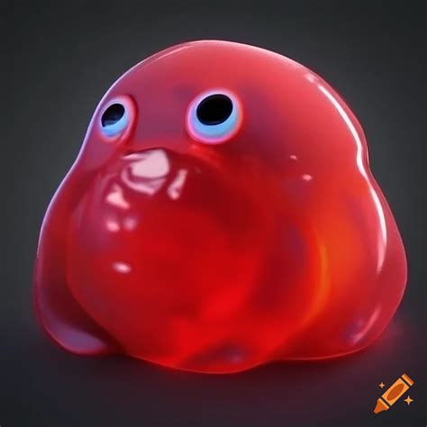 Red amorphous slime monster, translucent blob on Craiyon