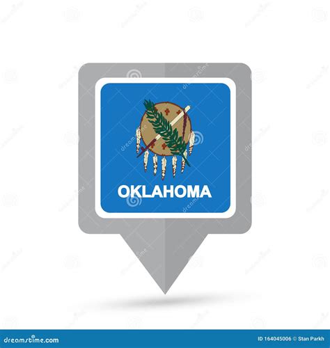 Oklahoma State Flag Map Icon Stock Vector - Illustration of isolated ...