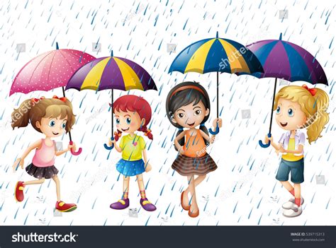 Kids Playing Rain 库存矢量图（免版税）539715313 | Shutterstock