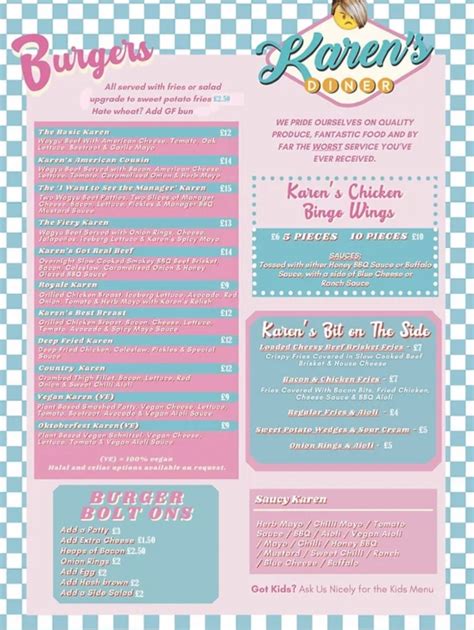 Karen’s Diner Full Menu Online