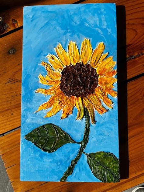 Sunflower Painting 3D Painting Sunflower Hanging 3D - Etsy