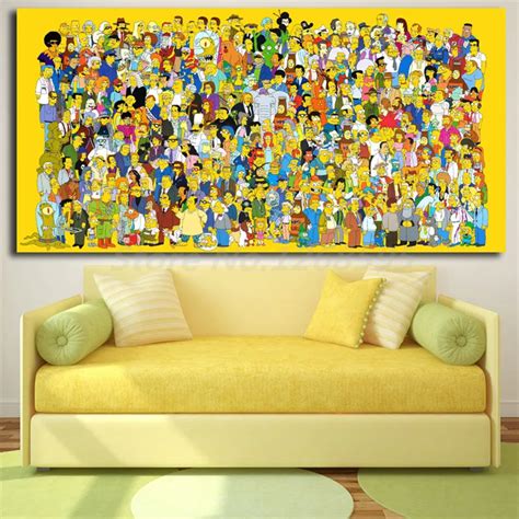 The Simpsons Characters HD Wallpapers Canvas Painting Print Living Room Home Decor Modern Wall ...