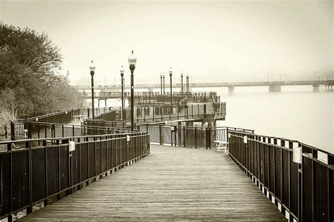 Bay City Riverwalk - sepia Photograph by Tom Clark - Fine Art America