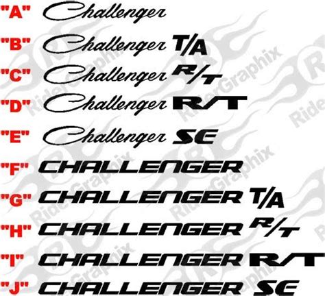 Dodge Challenger Font