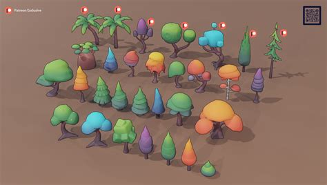 Stylized Low Poly Trees Pack 01 – Creative Trio