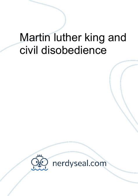 Martin luther king and civil disobedience - 390 Words - NerdySeal