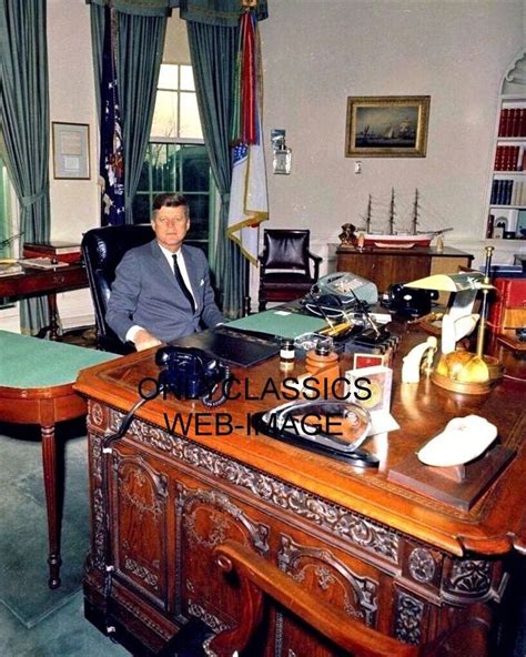 PRESIDENT JOHN F KENNEDY AT THE WHITE HOUSE OVAL OFFICE RESOLUTE DESK 8X10 PHOTO 349361083865 | eBay