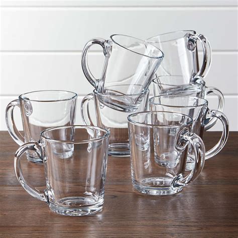 Moderno Clear Glass Coffee Mug, Set of 8 + Reviews | Crate & Barrel