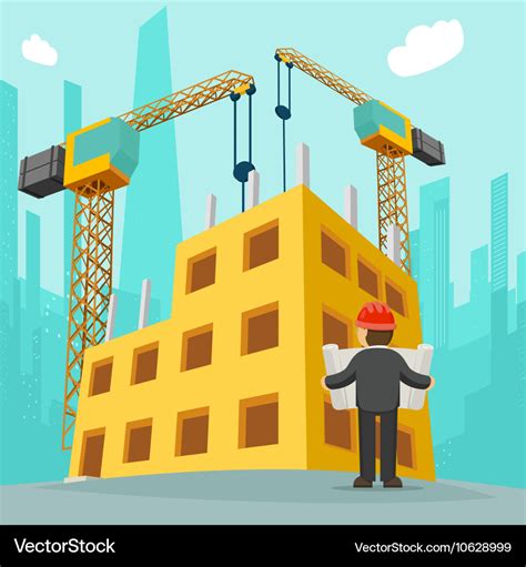 Building construction cartoon Royalty Free Vector Image