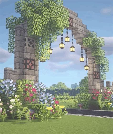 Fairy Arch Aesthetic Minecraft Tutorial GIF 🍄🌿 Fairytail Cottagecore ...