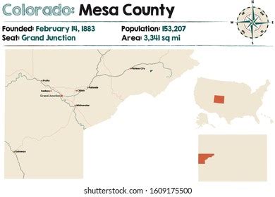 Large Detailed Map Mesa County Colorado Stock Vector (Royalty Free ...