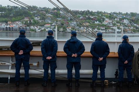 DVIDS - Images - USCGC Eagle crew members render honors to Oscarsborg ...