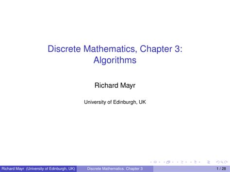 Discrete Mathematics, Chapter 3: Algorithms