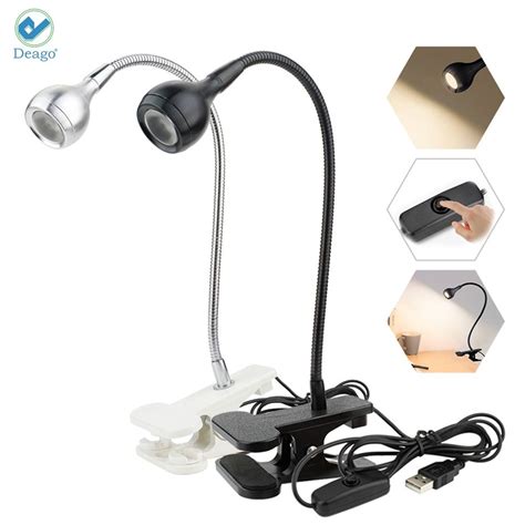 Deago LED Flexible USB Clip On Light/Book Light/Reading Lamp/Night Light Clip on for Desk, Bed ...