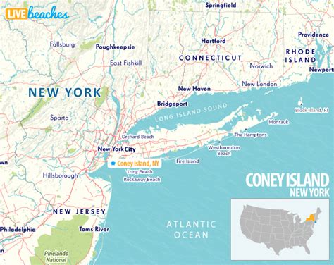 Map Of New York Beaches - State Coastal Towns Map