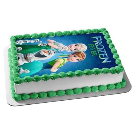 Frozen Fever Anna Elsa Olaf Snowgies Edible Cake Topper Image - Walmart.com