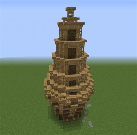 Detailed Wooden Tower - Blueprints for MineCraft Houses, Castles ...