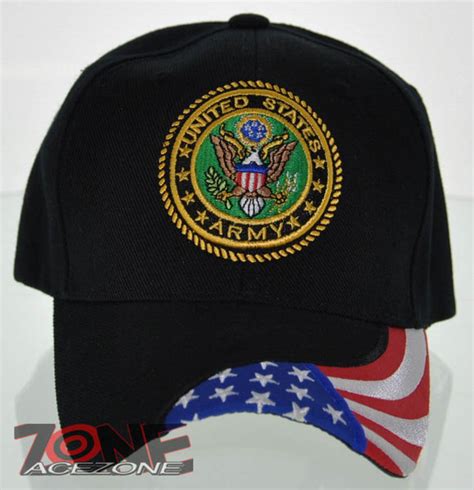 NEW! US ARMY SIDE USA FLAG CAP HAT BLACK – AceZone.com