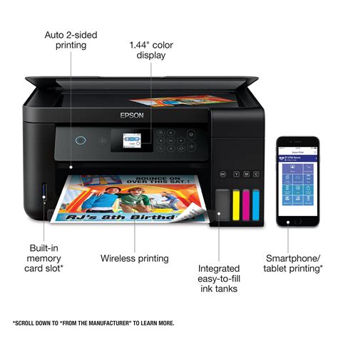 Epson EcoTank ET-2750 Wireless Color All-in-One Supertank Printer with Scanner and Copier WiFi ...